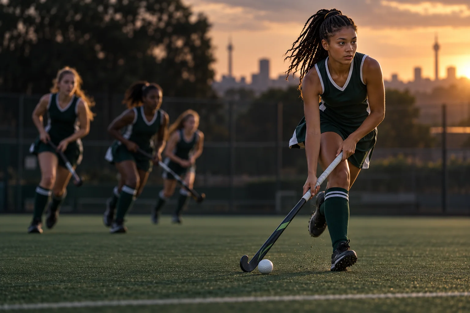 A young hockey player in action